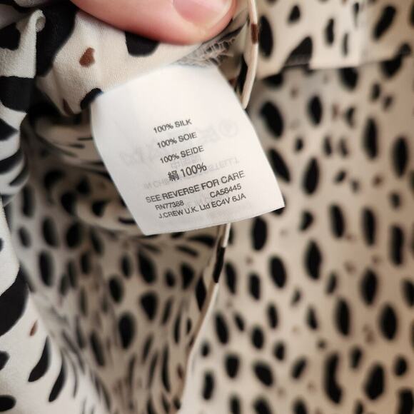 J. Crew Silk Ruffle Cami Size 10 Leopard Print Top - Picture 11 of 11